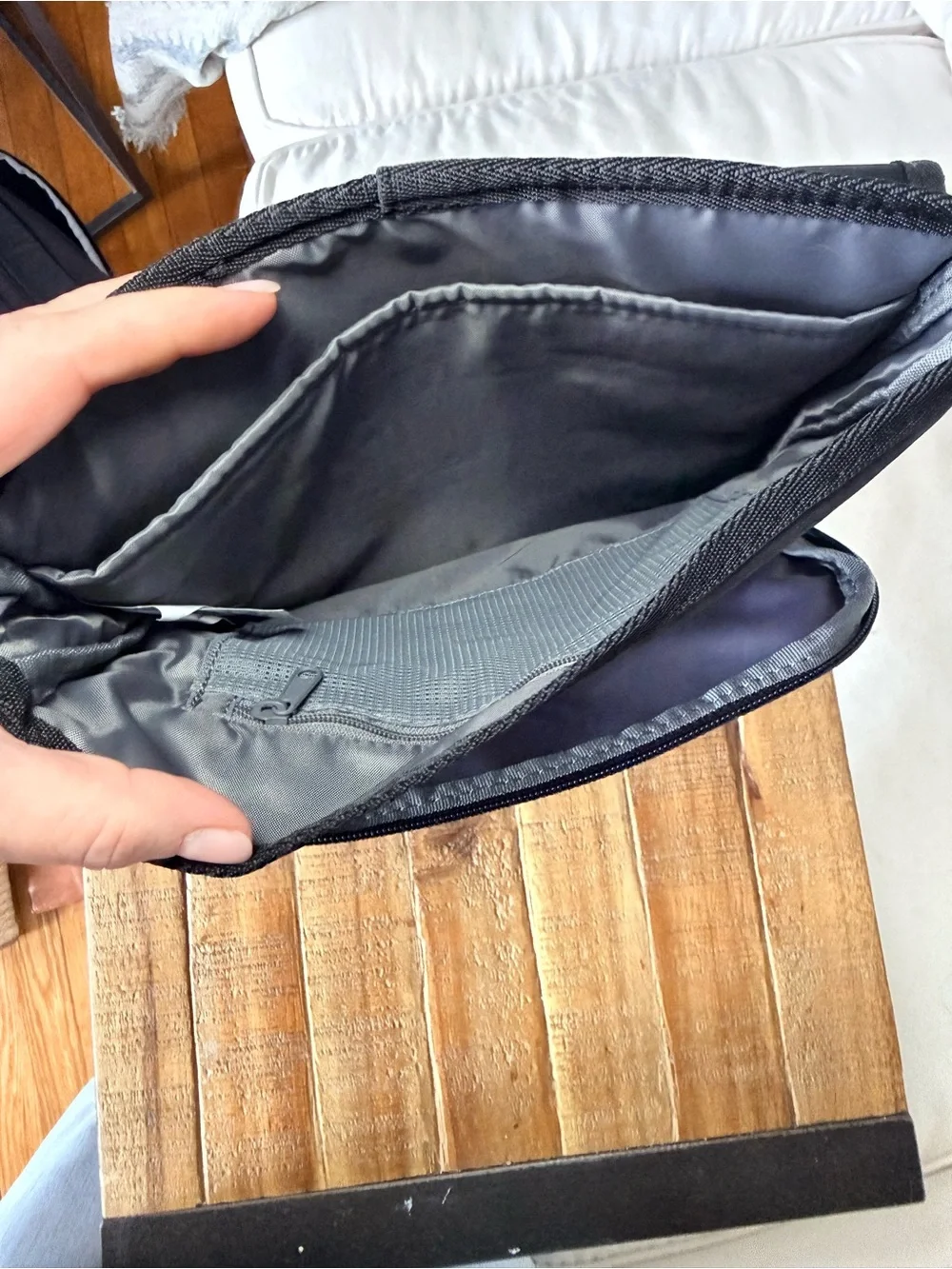 Eddie Bauer Black Vertical Messenger Crossbody Bag